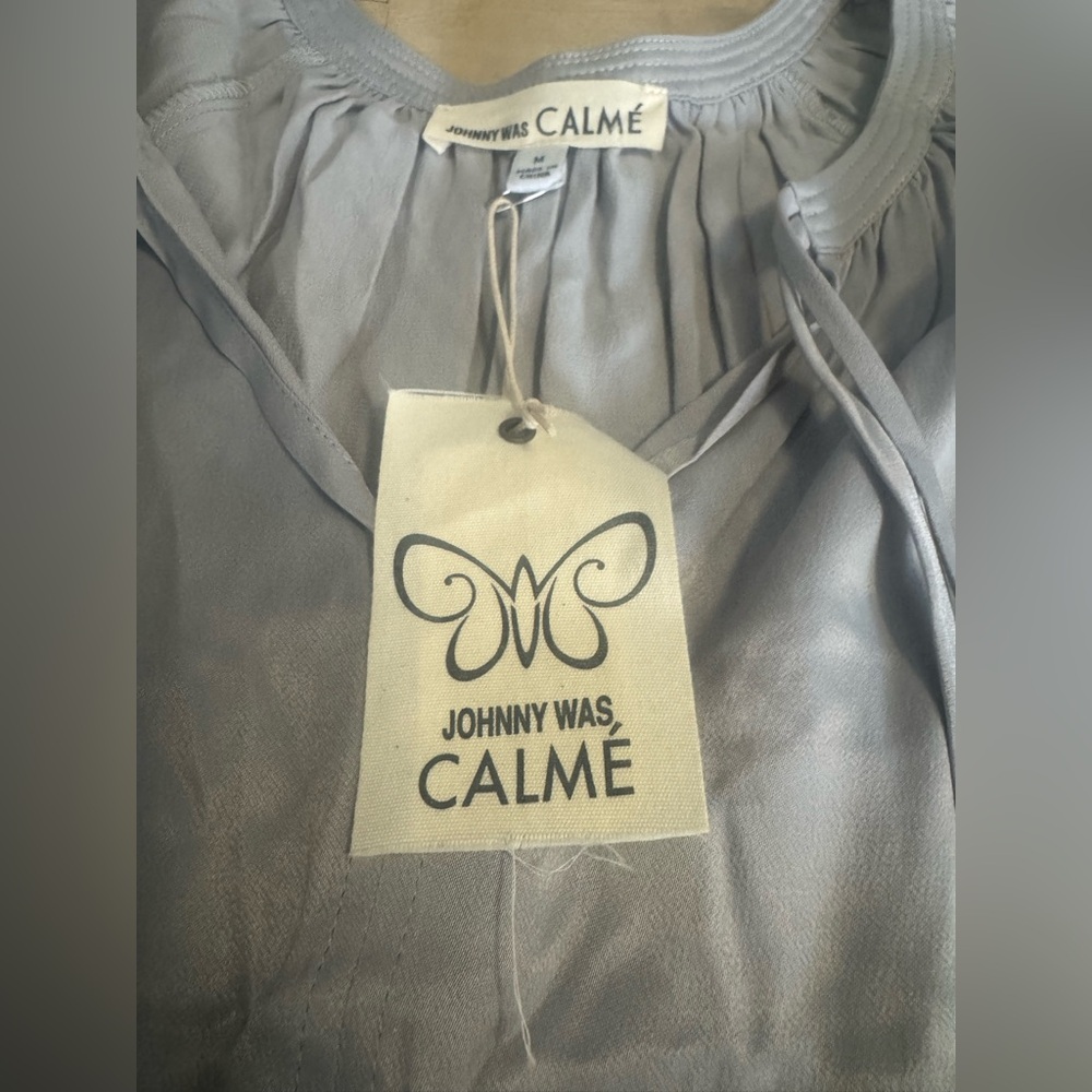 NWT Johnny Was Calme silver peasant Tassel Blouse - Picture 3 of 9
